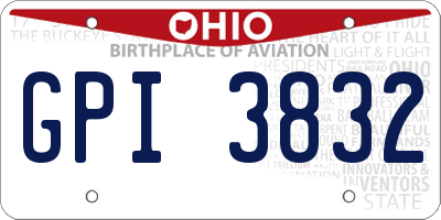 OH license plate GPI3832