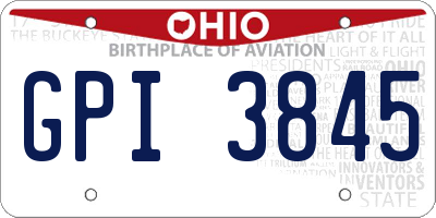 OH license plate GPI3845