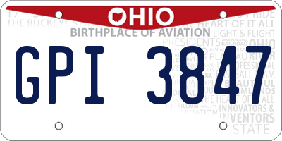 OH license plate GPI3847