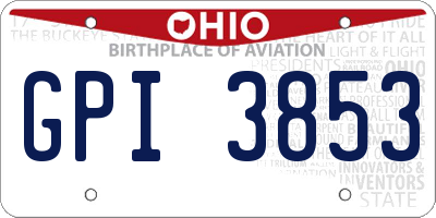 OH license plate GPI3853