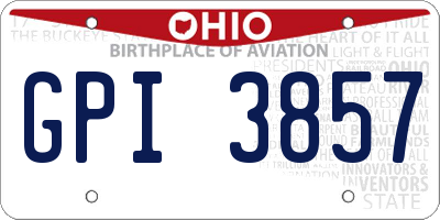 OH license plate GPI3857