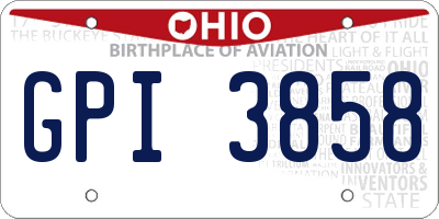 OH license plate GPI3858