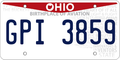 OH license plate GPI3859
