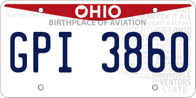 OH license plate GPI3860