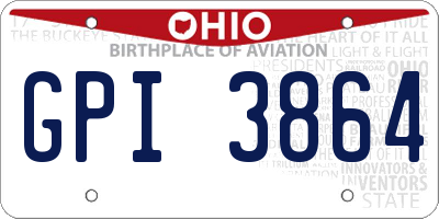 OH license plate GPI3864