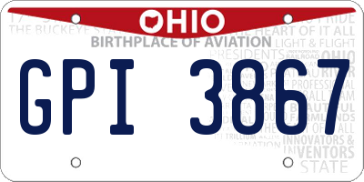 OH license plate GPI3867