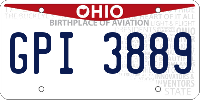 OH license plate GPI3889