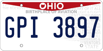 OH license plate GPI3897
