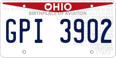 OH license plate GPI3902