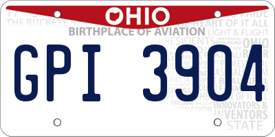 OH license plate GPI3904