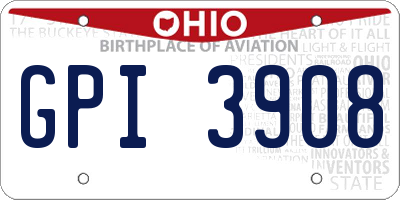 OH license plate GPI3908