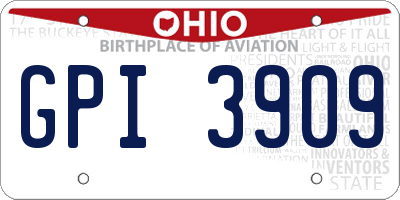 OH license plate GPI3909