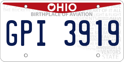 OH license plate GPI3919