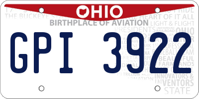 OH license plate GPI3922