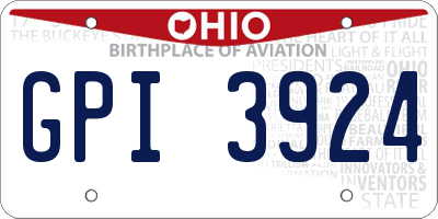 OH license plate GPI3924