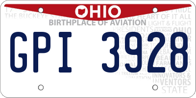 OH license plate GPI3928