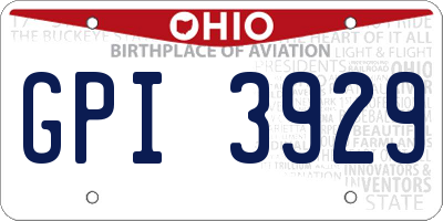 OH license plate GPI3929