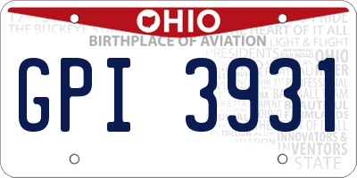 OH license plate GPI3931