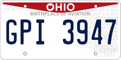 OH license plate GPI3947