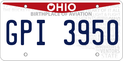 OH license plate GPI3950