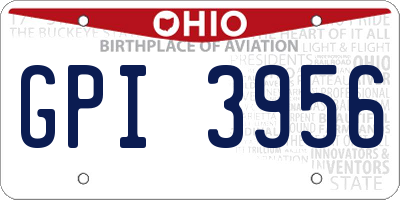 OH license plate GPI3956