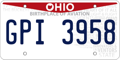 OH license plate GPI3958