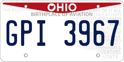 OH license plate GPI3967