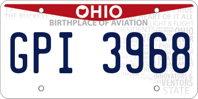 OH license plate GPI3968