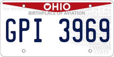 OH license plate GPI3969
