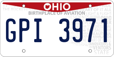 OH license plate GPI3971