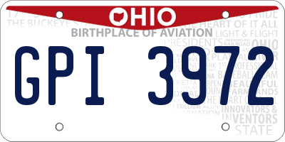 OH license plate GPI3972