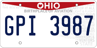 OH license plate GPI3987