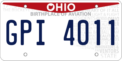 OH license plate GPI4011