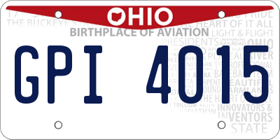 OH license plate GPI4015