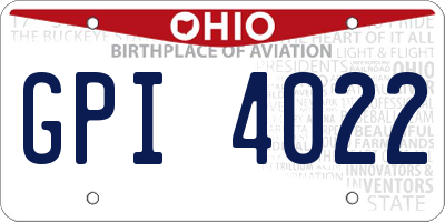 OH license plate GPI4022