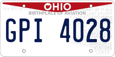OH license plate GPI4028