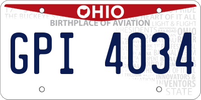 OH license plate GPI4034
