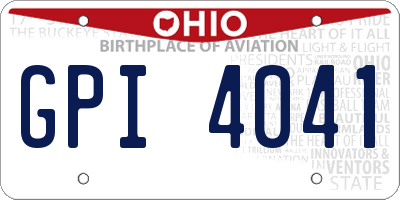 OH license plate GPI4041