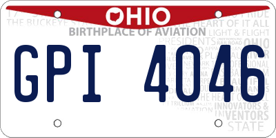 OH license plate GPI4046