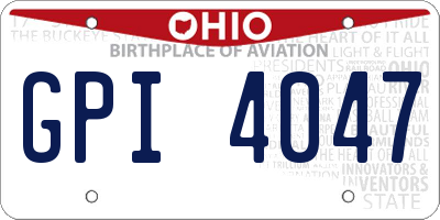 OH license plate GPI4047