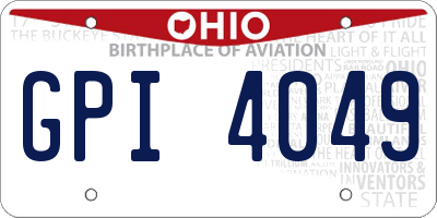 OH license plate GPI4049