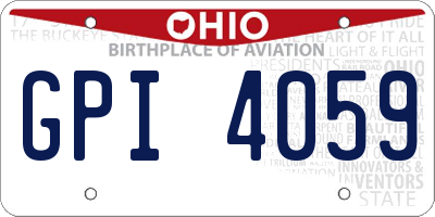 OH license plate GPI4059