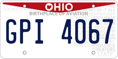 OH license plate GPI4067