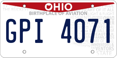 OH license plate GPI4071