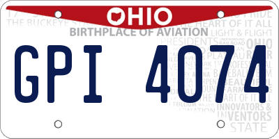 OH license plate GPI4074