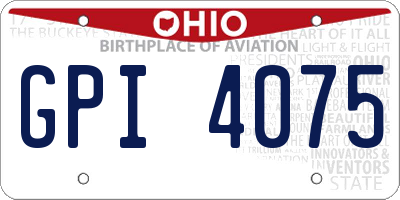 OH license plate GPI4075