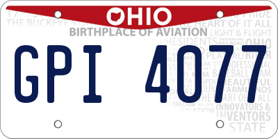 OH license plate GPI4077