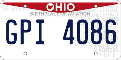 OH license plate GPI4086