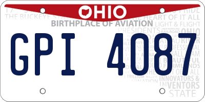 OH license plate GPI4087