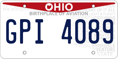 OH license plate GPI4089
